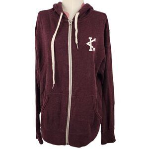 Unisex Caffeine & Kilos Maroon Zip-Up Hoodie Jacket Sweatshirt Medium